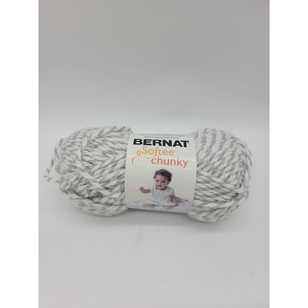 Bernat Softee Chunky Gray‎ Ragg Crochet Knit Craft Yarn NEW